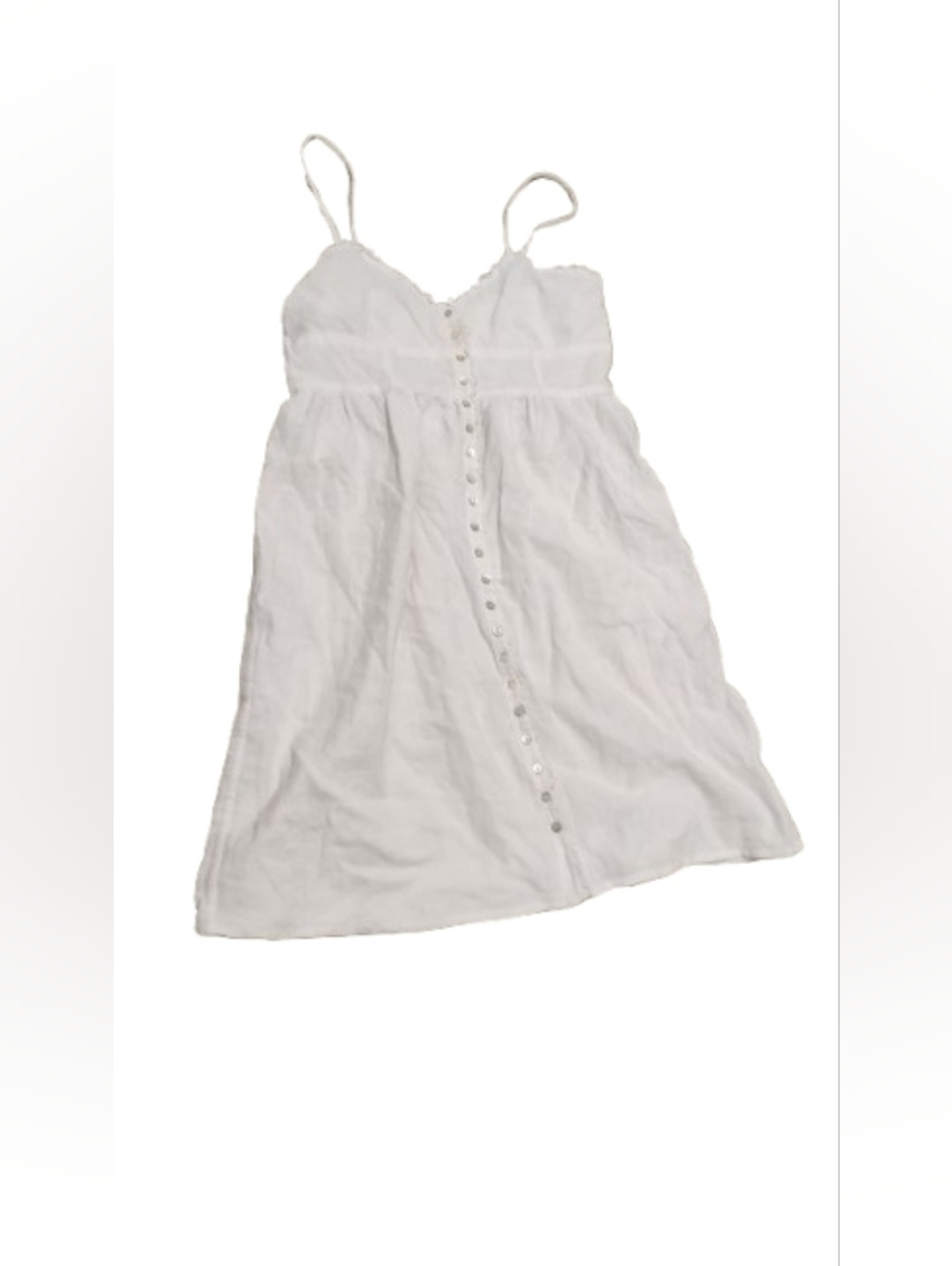 Loup Charmant Buttoned Spaghetti Strap Mini V Neck Dress